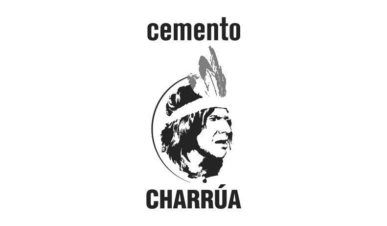 Logo gris de "cemento Charrúa"